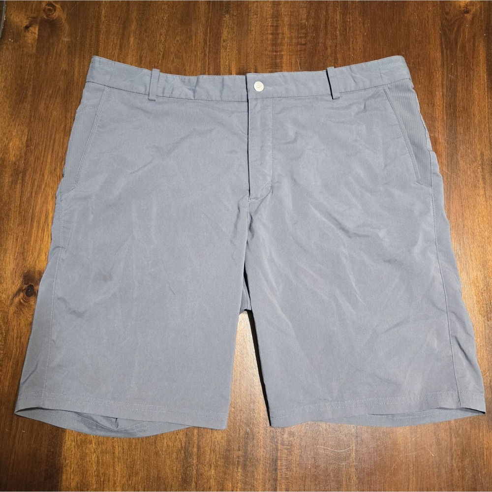 Nike Golf Modern Fit Dri Fit Gray Mems Shorts Size 36x9.5" Logo Pockets Sport